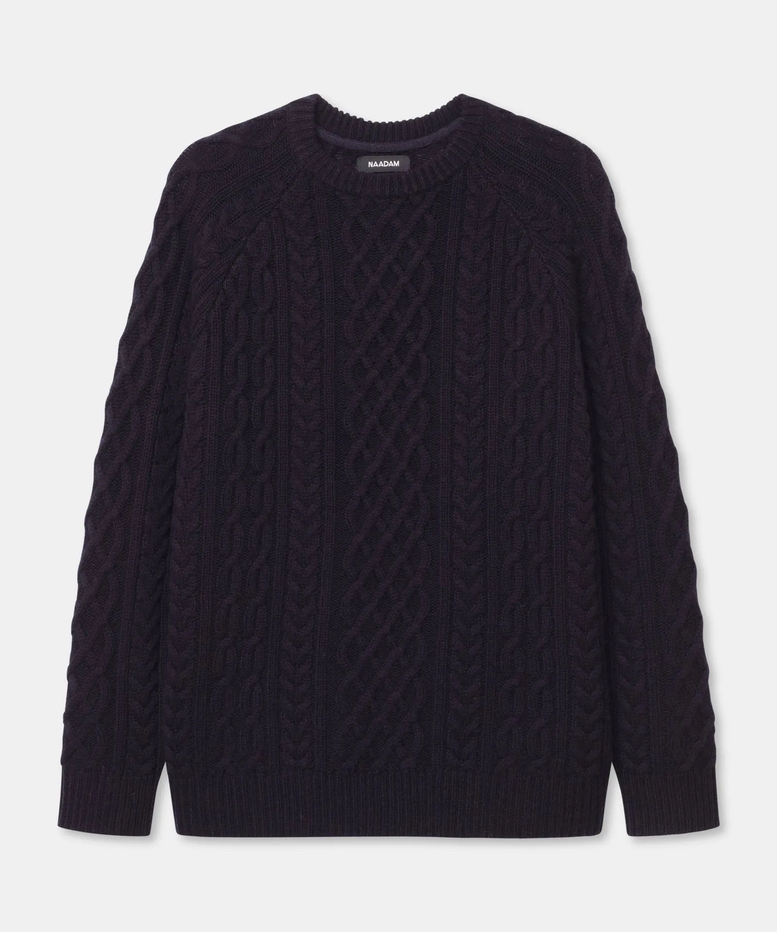 Luxe Cashmino Cable Crewneck Sweater