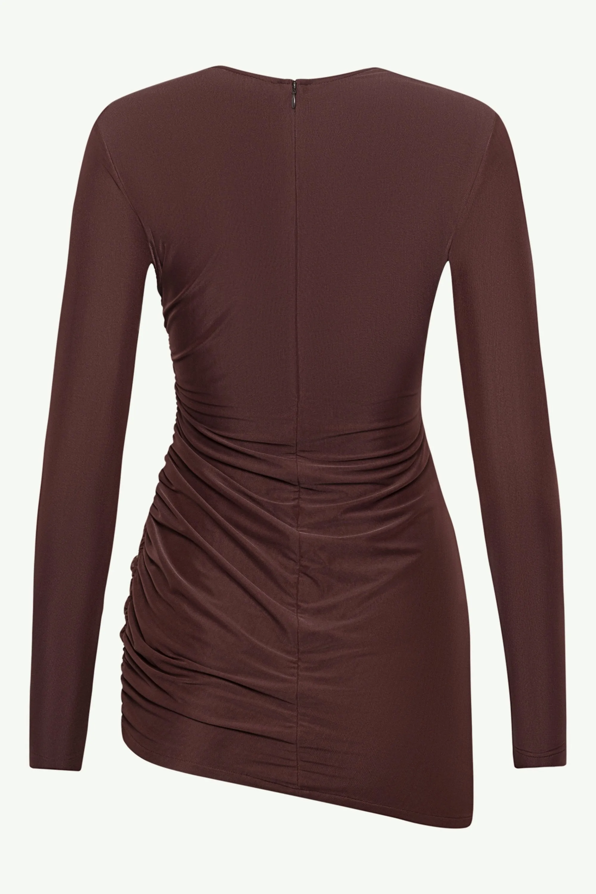 Mesh Rouched Top - Chocolate Plum