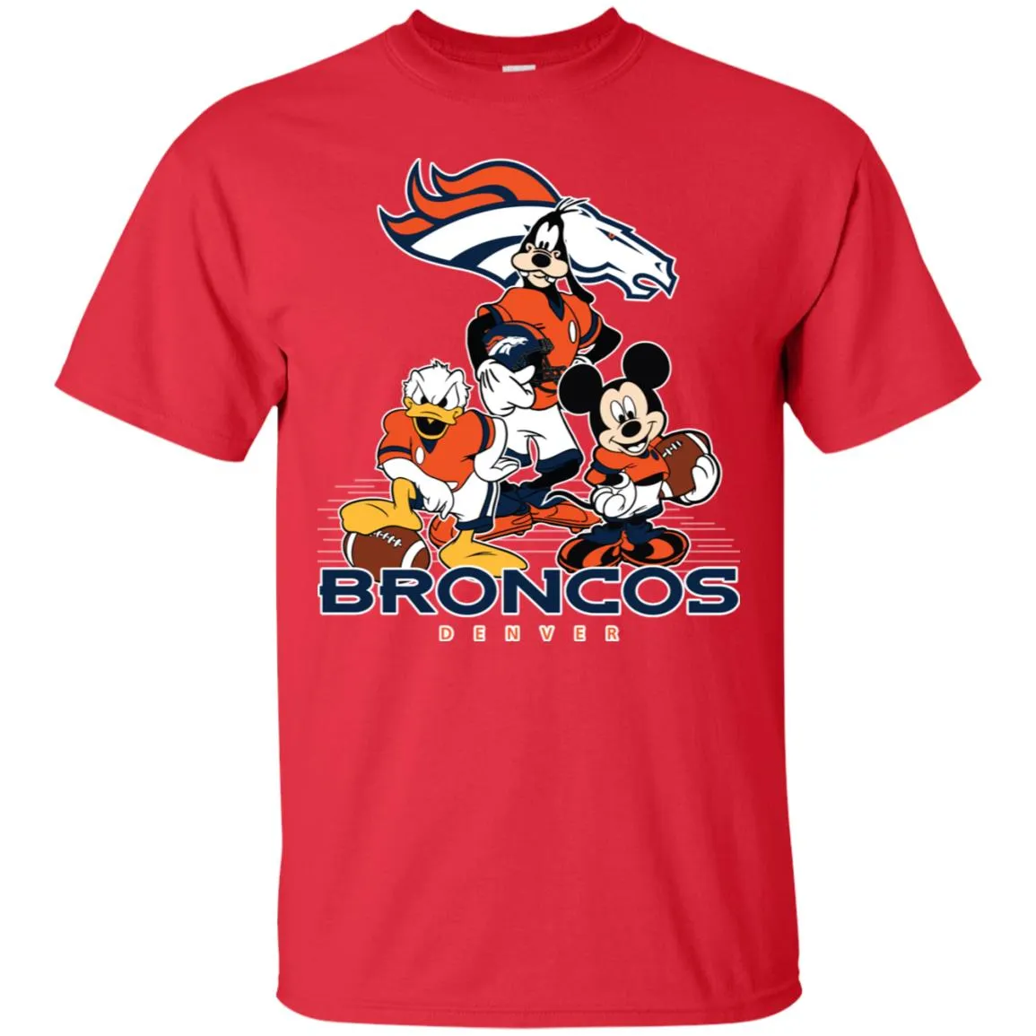 Mickey Mouse Denver Broncos American Football Nfl Sports Shirt