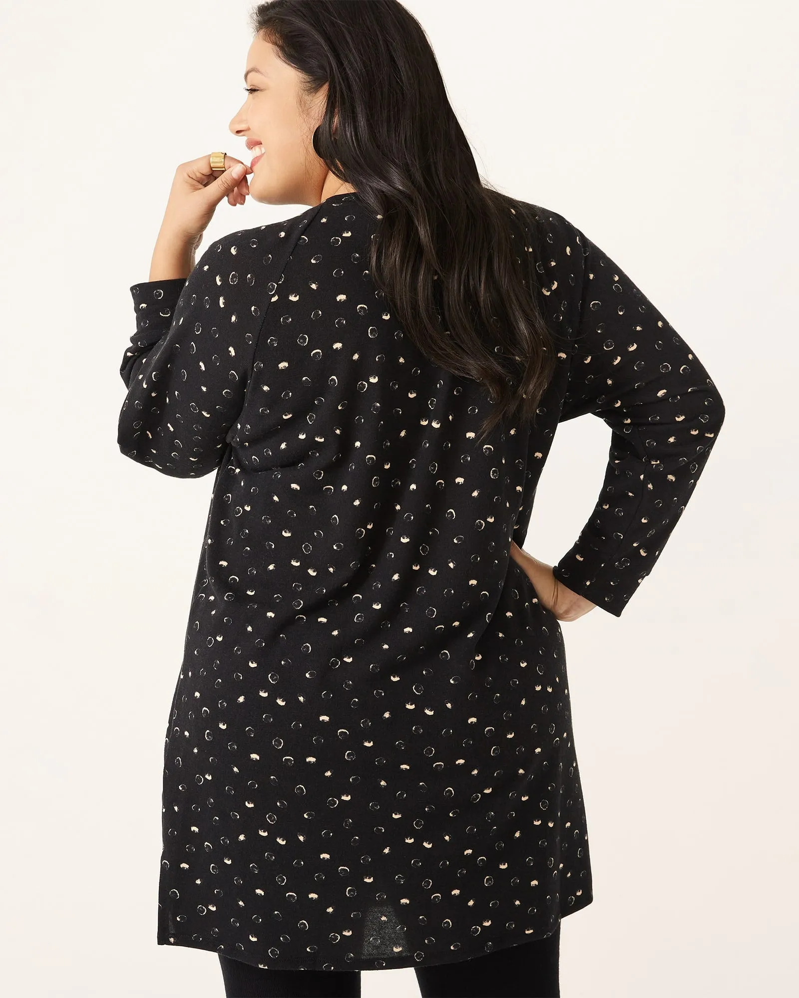 Miranda Printed Sweater Dress | Black / Yellow