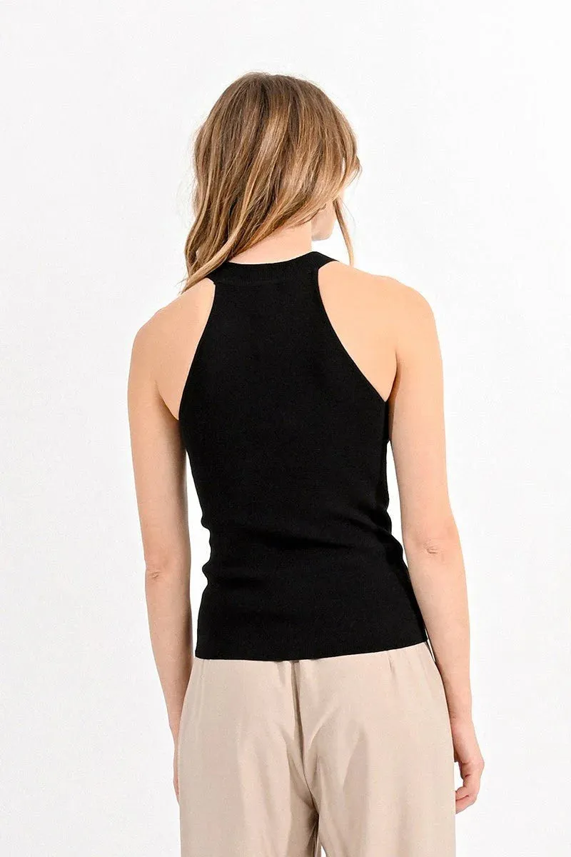 Molly Bracken Ribbed Tank Top in Black