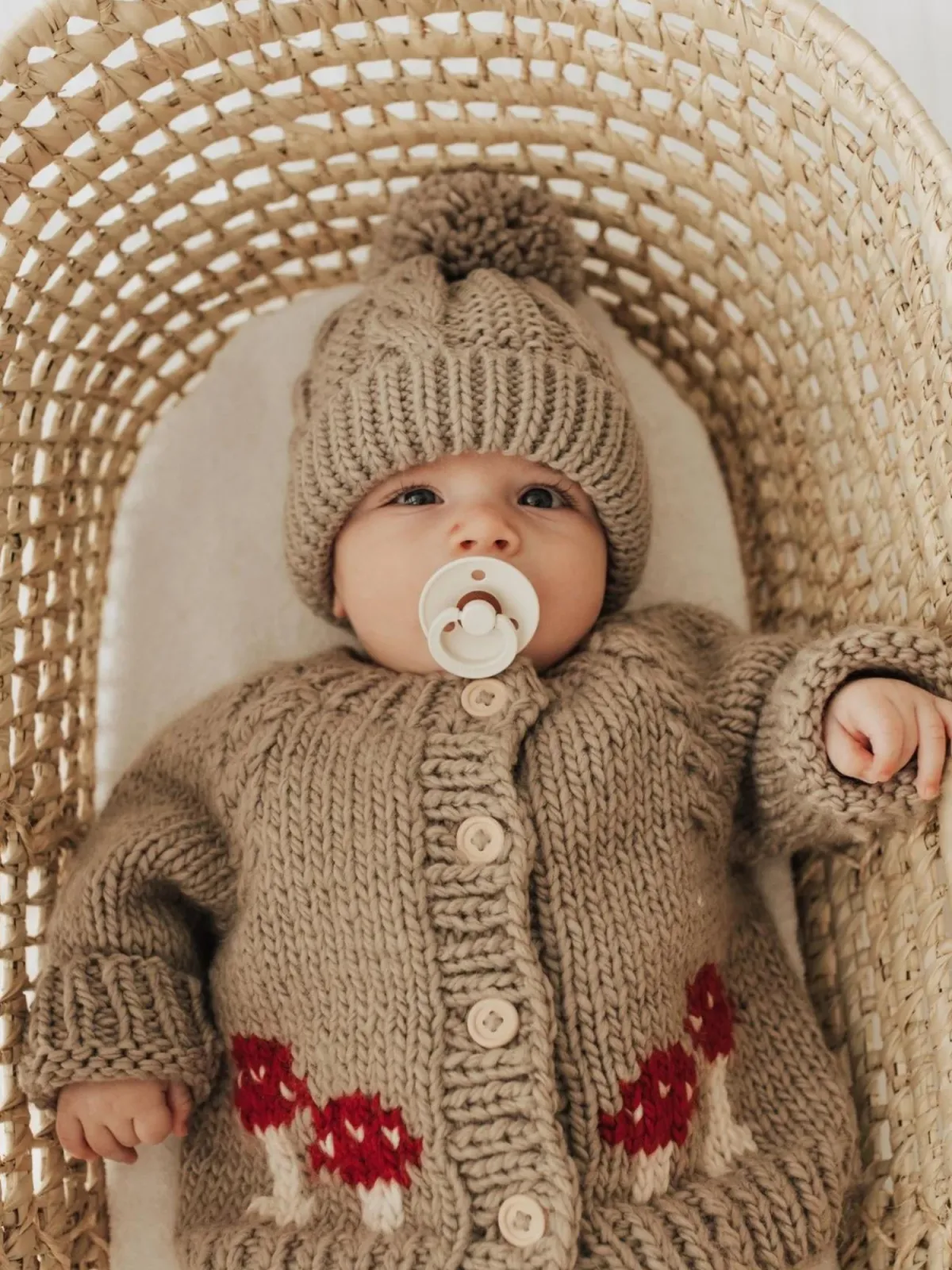 Mushroom Cardigan Knit Sweater