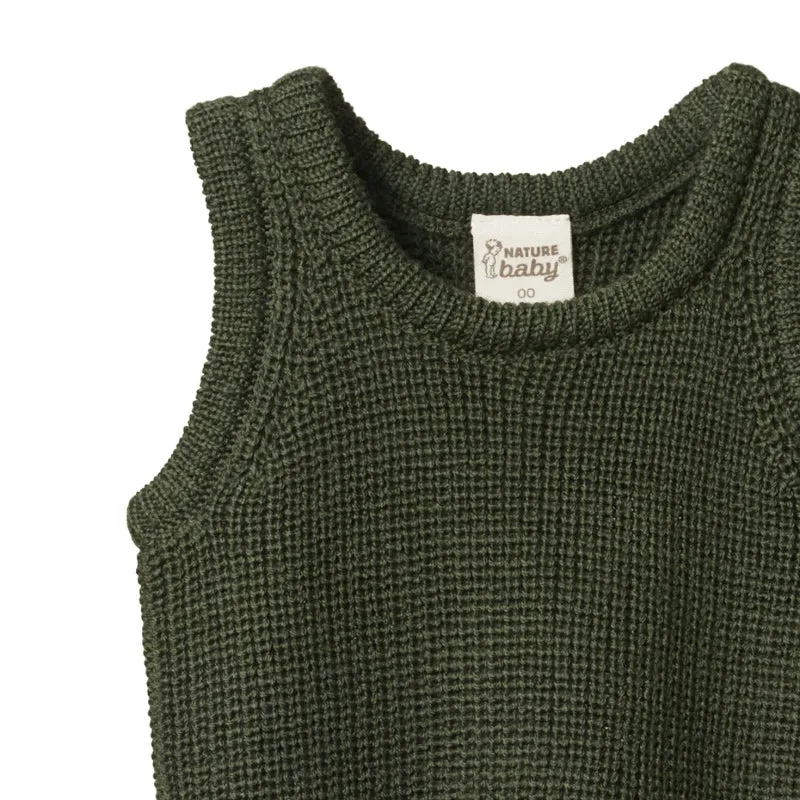 Nature Baby Merino Chunky Knit Vest - Thyme