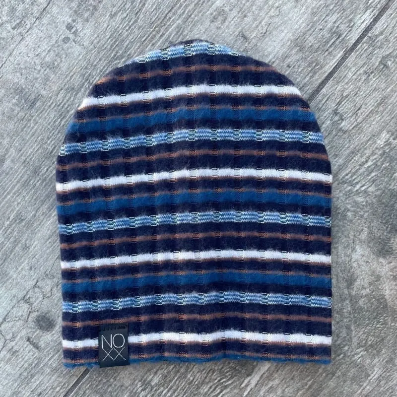 Navy Stripes | Cozy Ribbed Knit Beanie