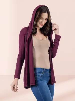 Open Front Lightweight Hooded Cardigan