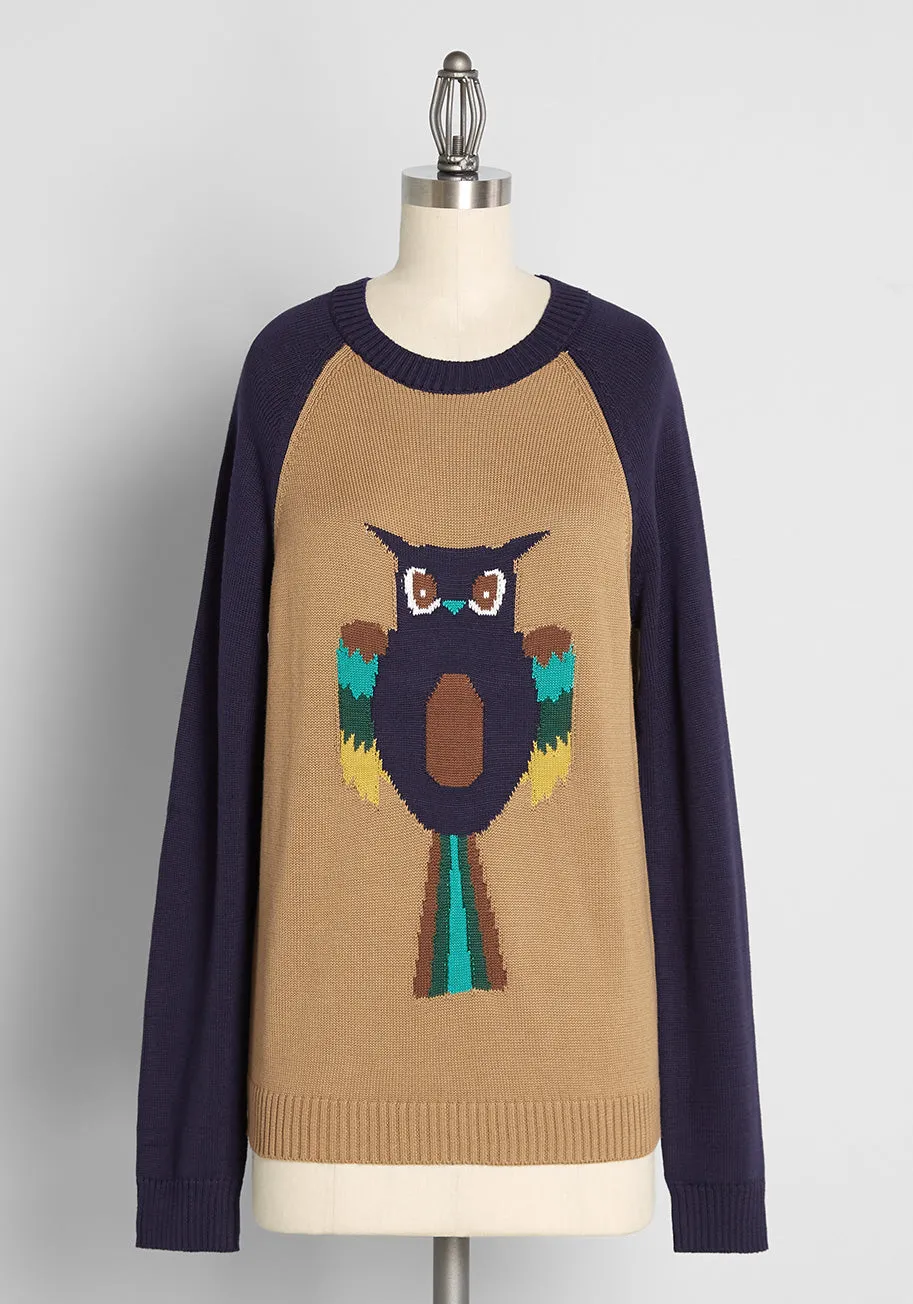 Owl-ways On My Mind Pullover Sweater