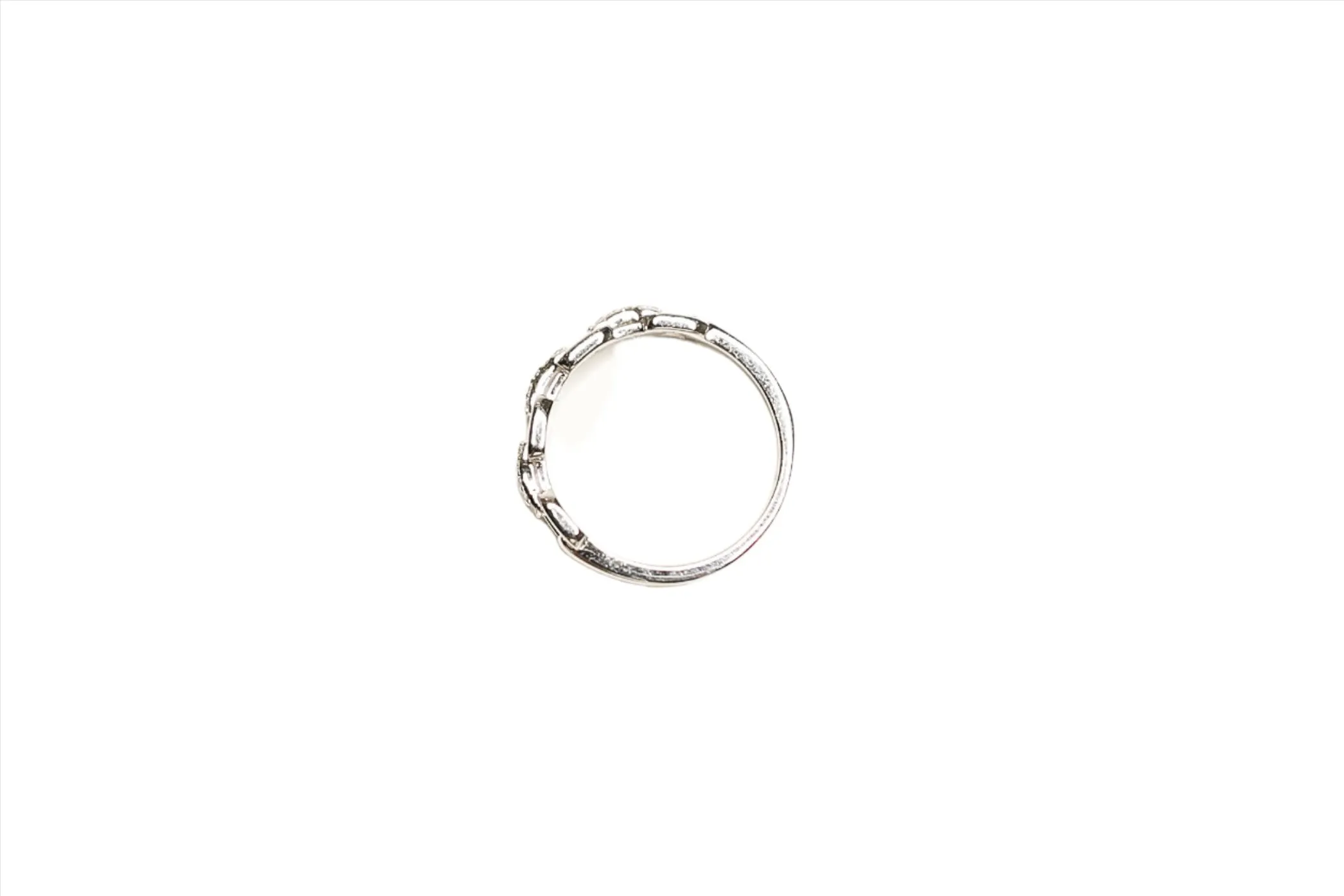 Petite Pave Paperclip Sterling Silver Ring