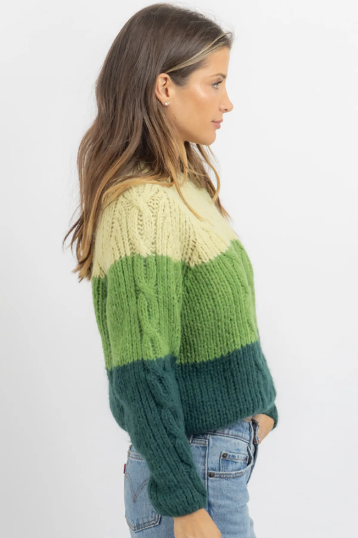 RENNIE MULTI-GREEN SWEATER