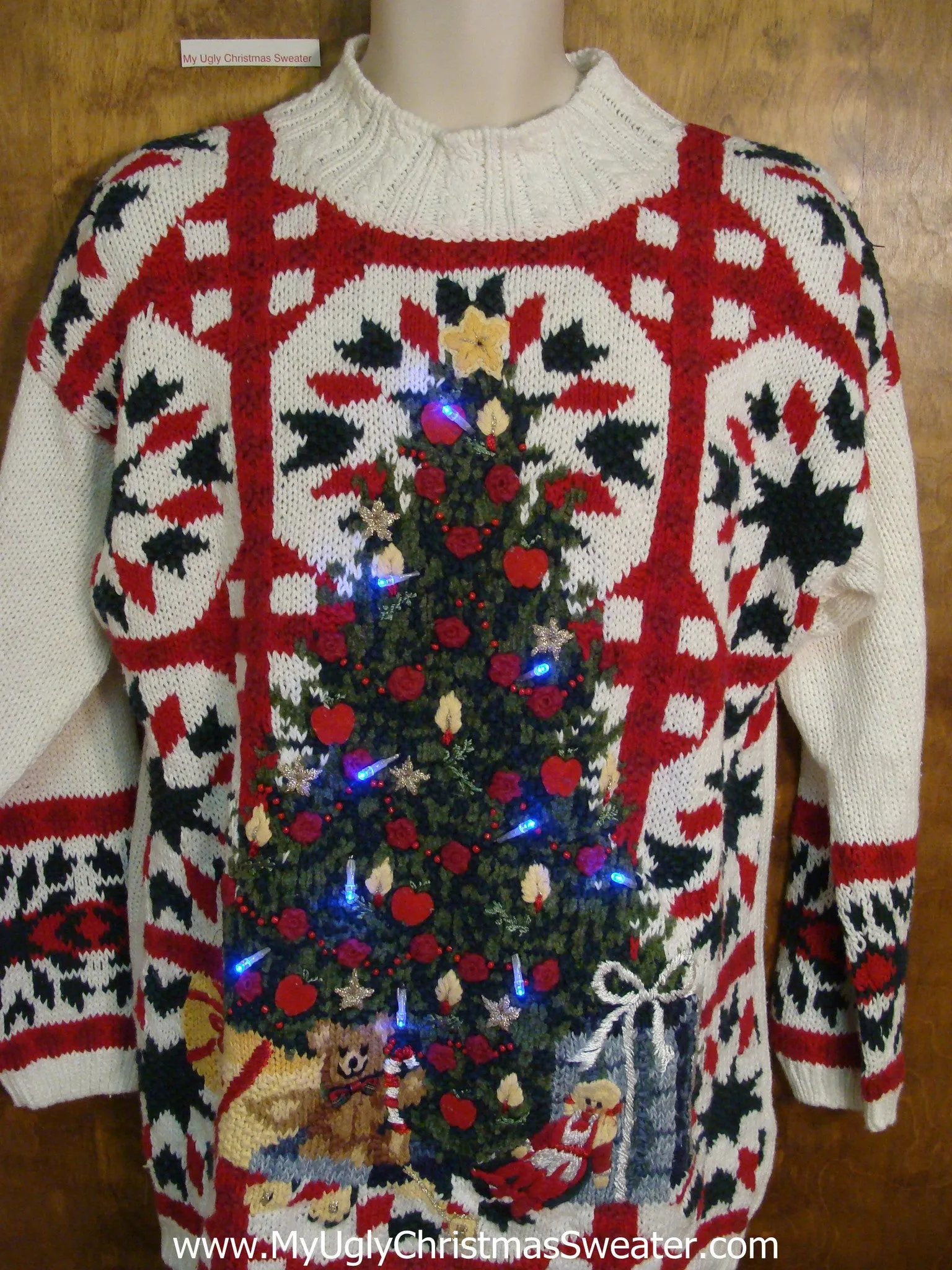 Ridiculous Horrible Tacky Xmas Sweater with Lights