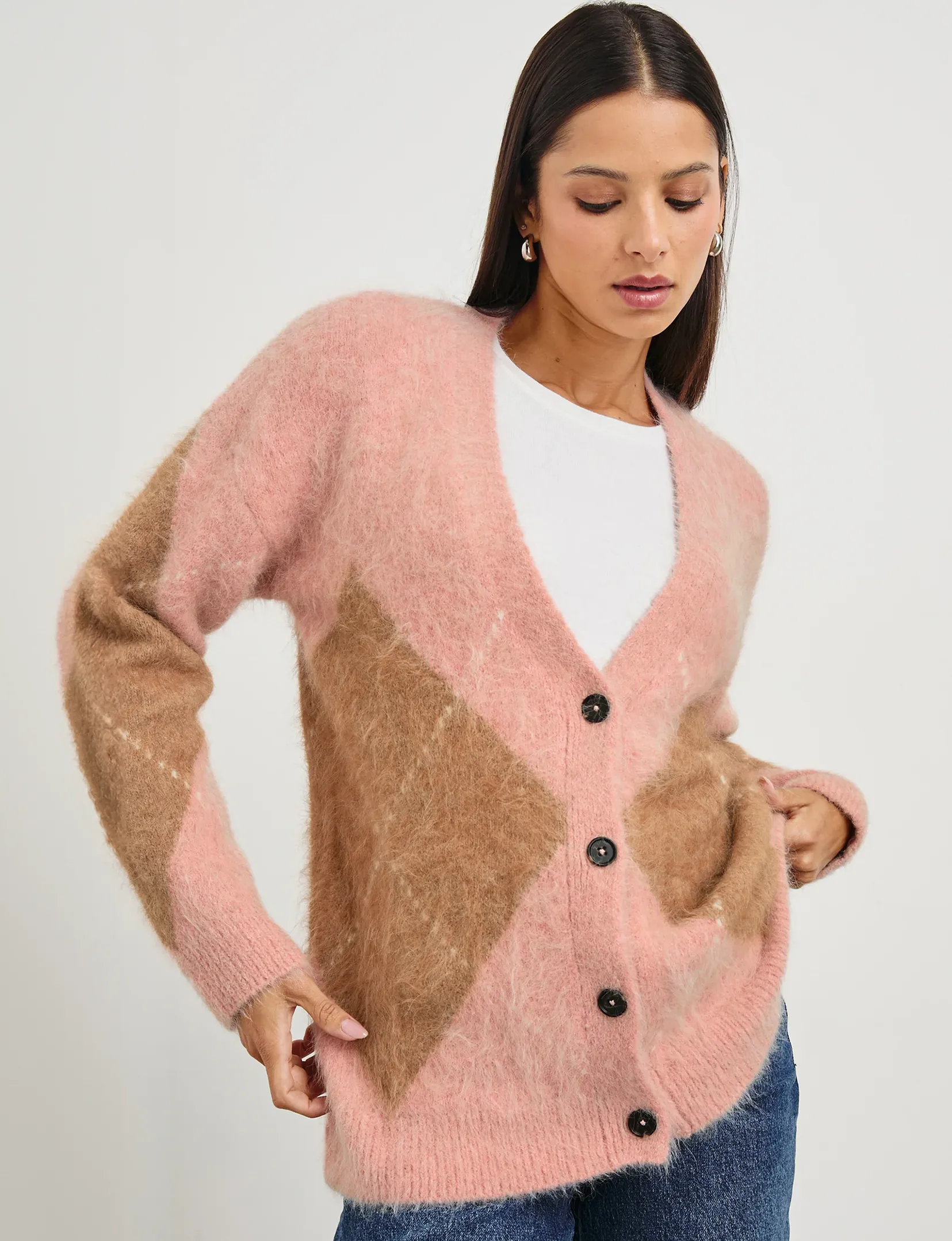 Runi Cardigan, Pastel Argyle