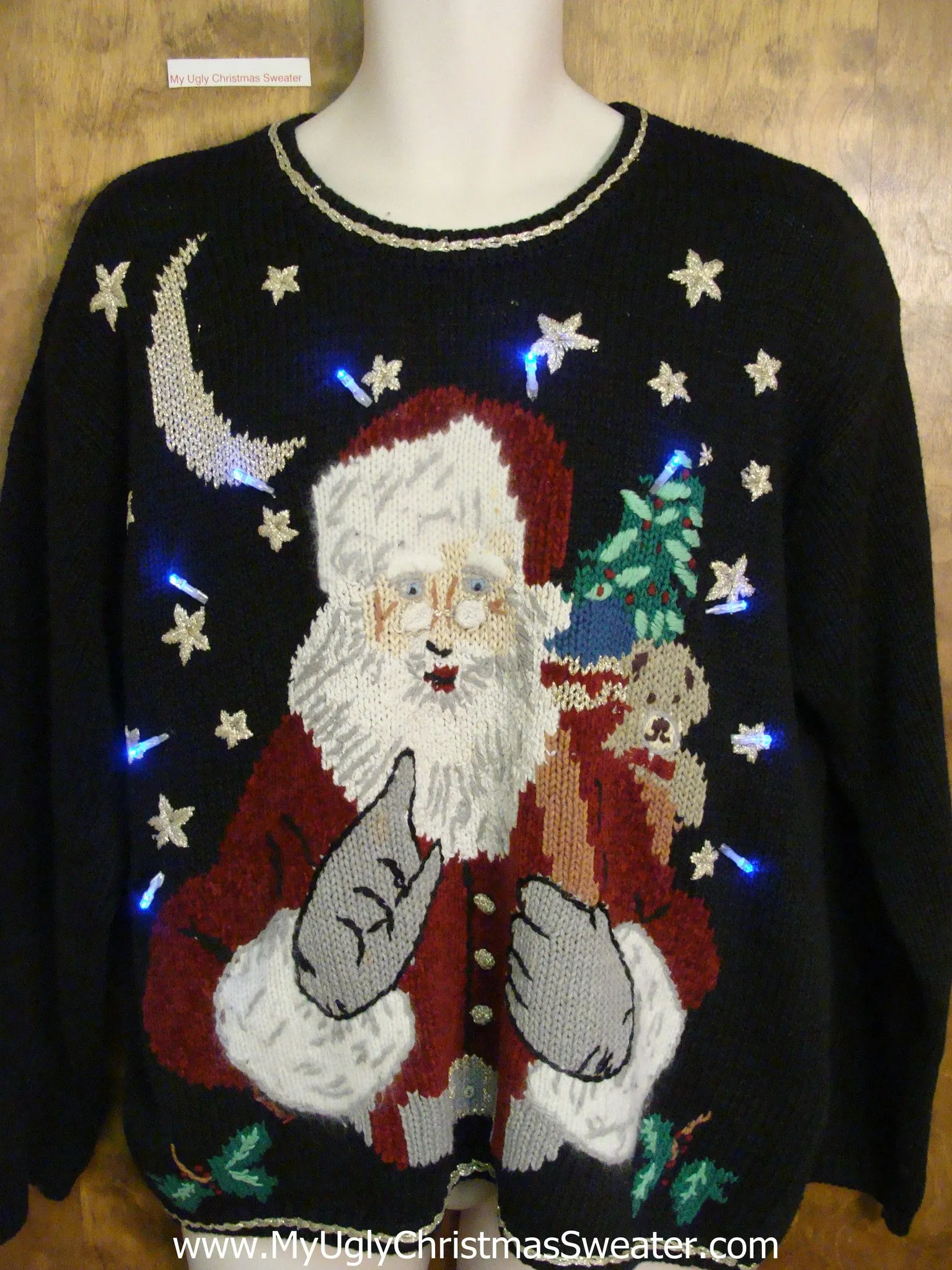 Santa Saying NO Tacky Xmas Sweater with Lights