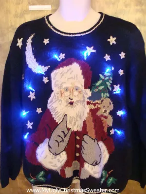 Santa Saying NO Tacky Xmas Sweater with Lights