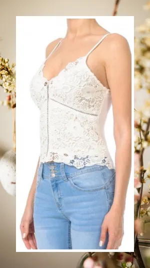 Scalloped Lace Cami Top