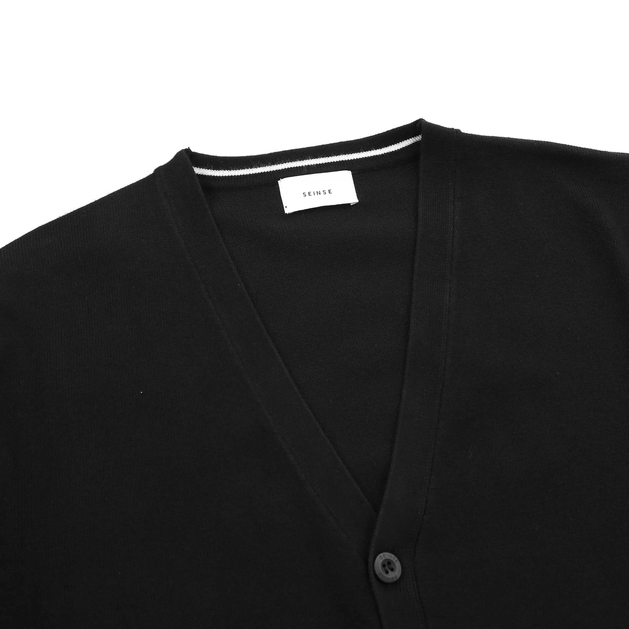 Seinse Button Cardigan in Black