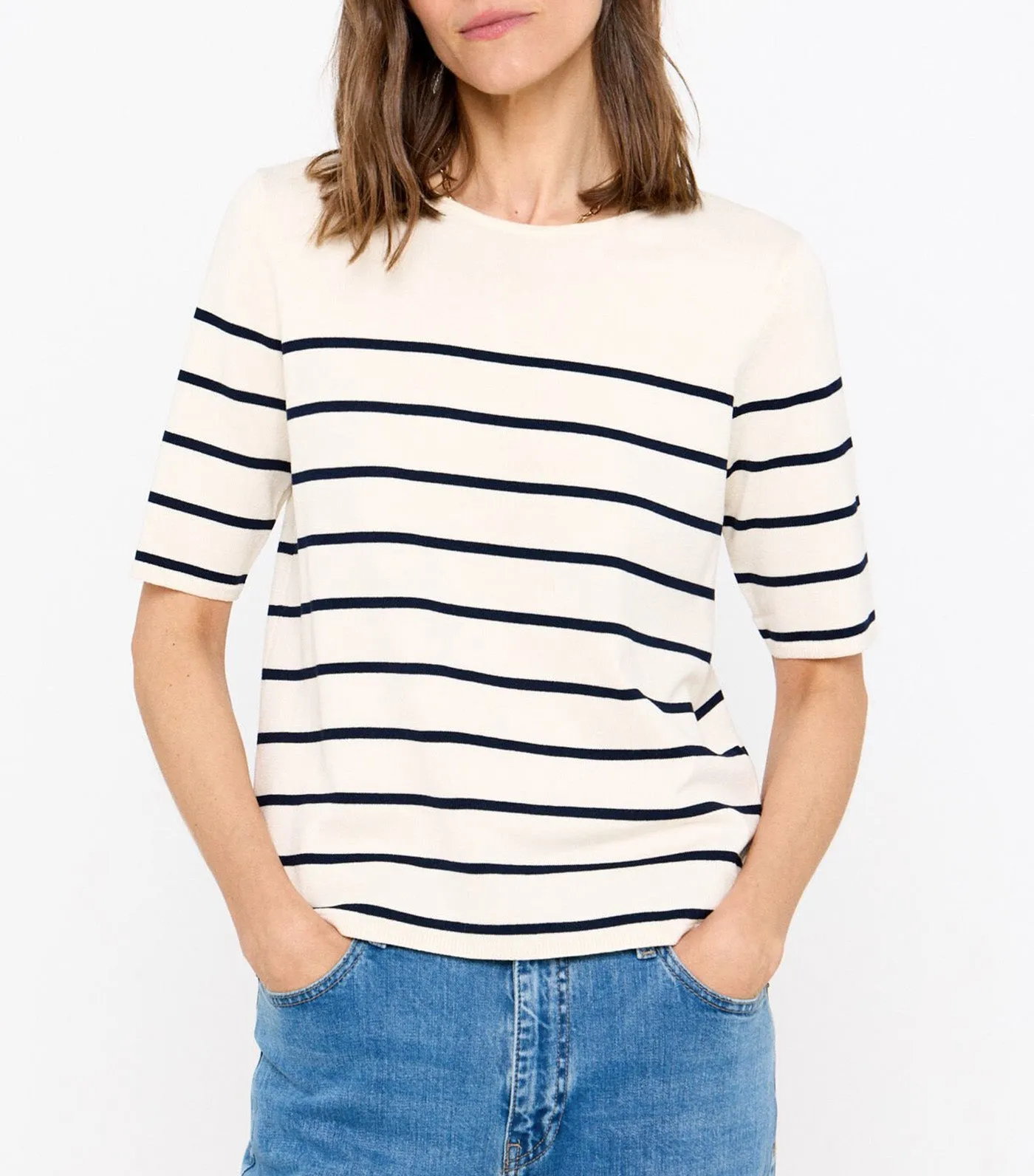 Short Sleeve Sweater Ivory