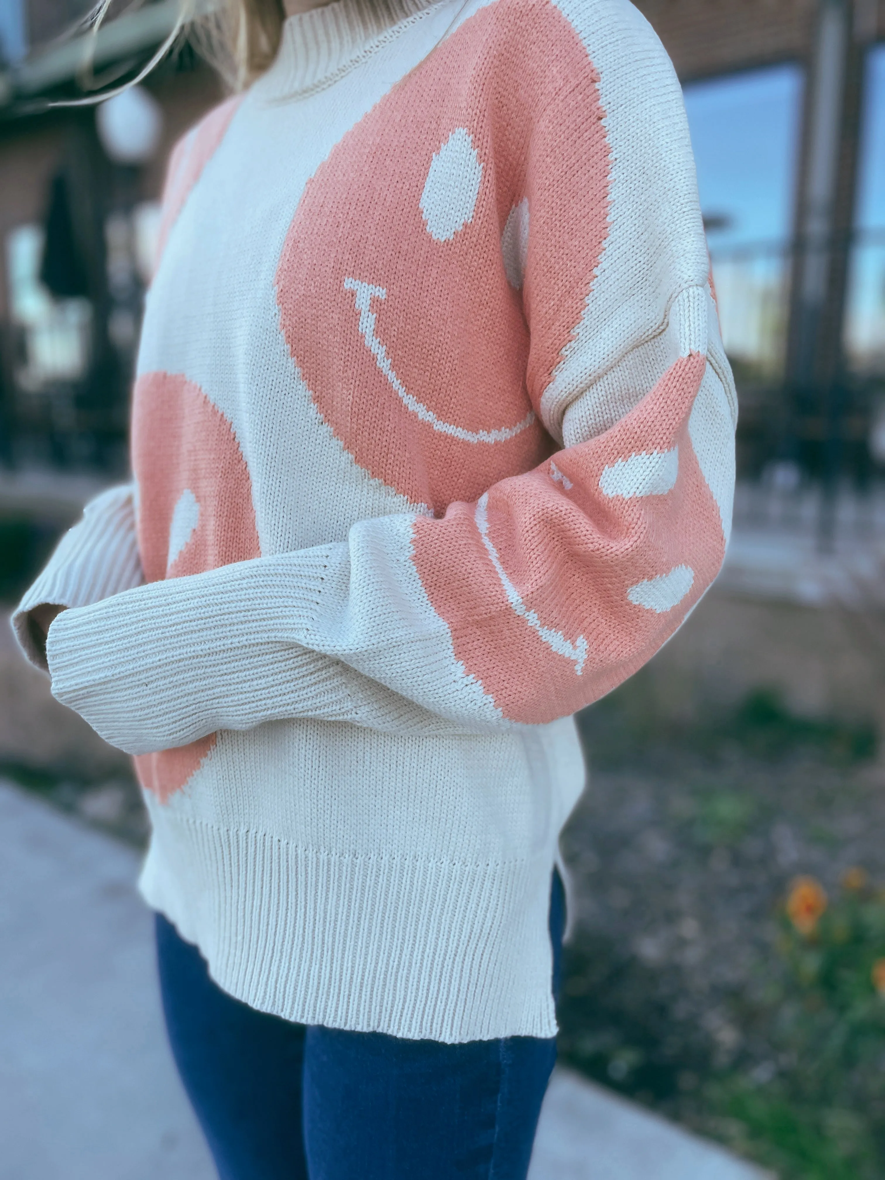 So Smiley Mock Sweater - Final Sale