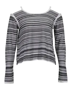 Stripe Cold Shoulder Pullover