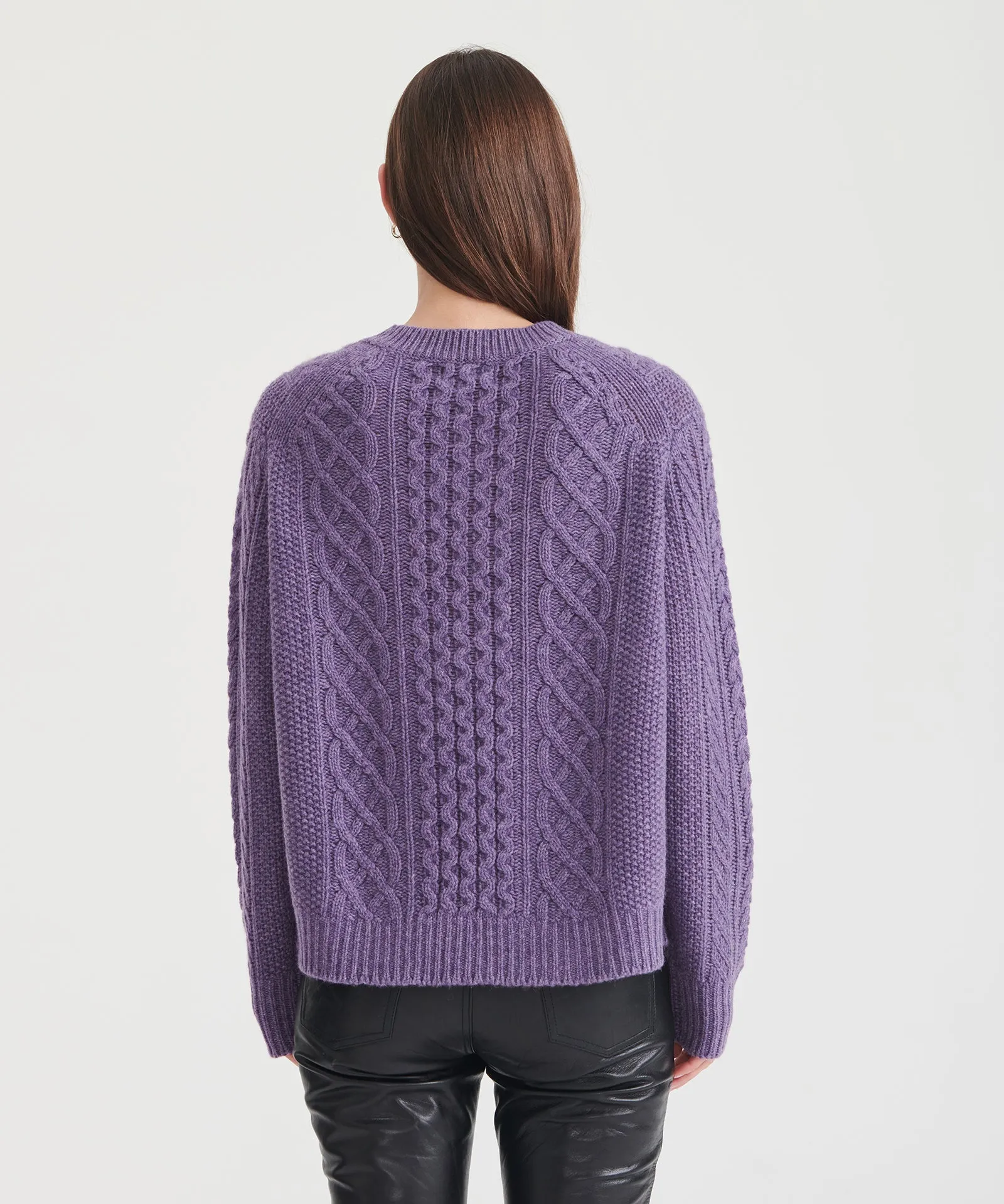 Super Luxe Cashmere Cable Crewneck Sweater