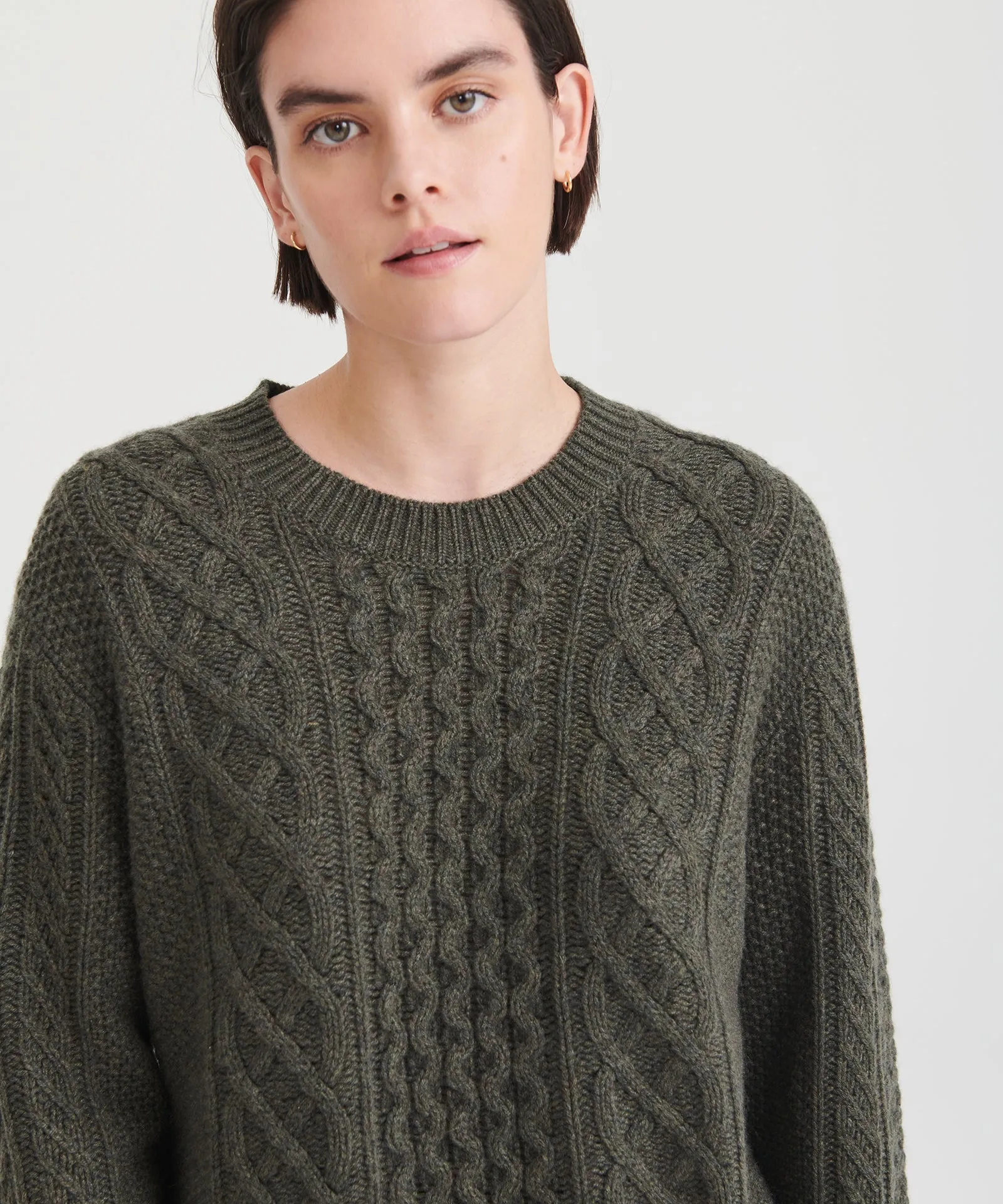 Super Luxe Cashmere Cable Crewneck Sweater