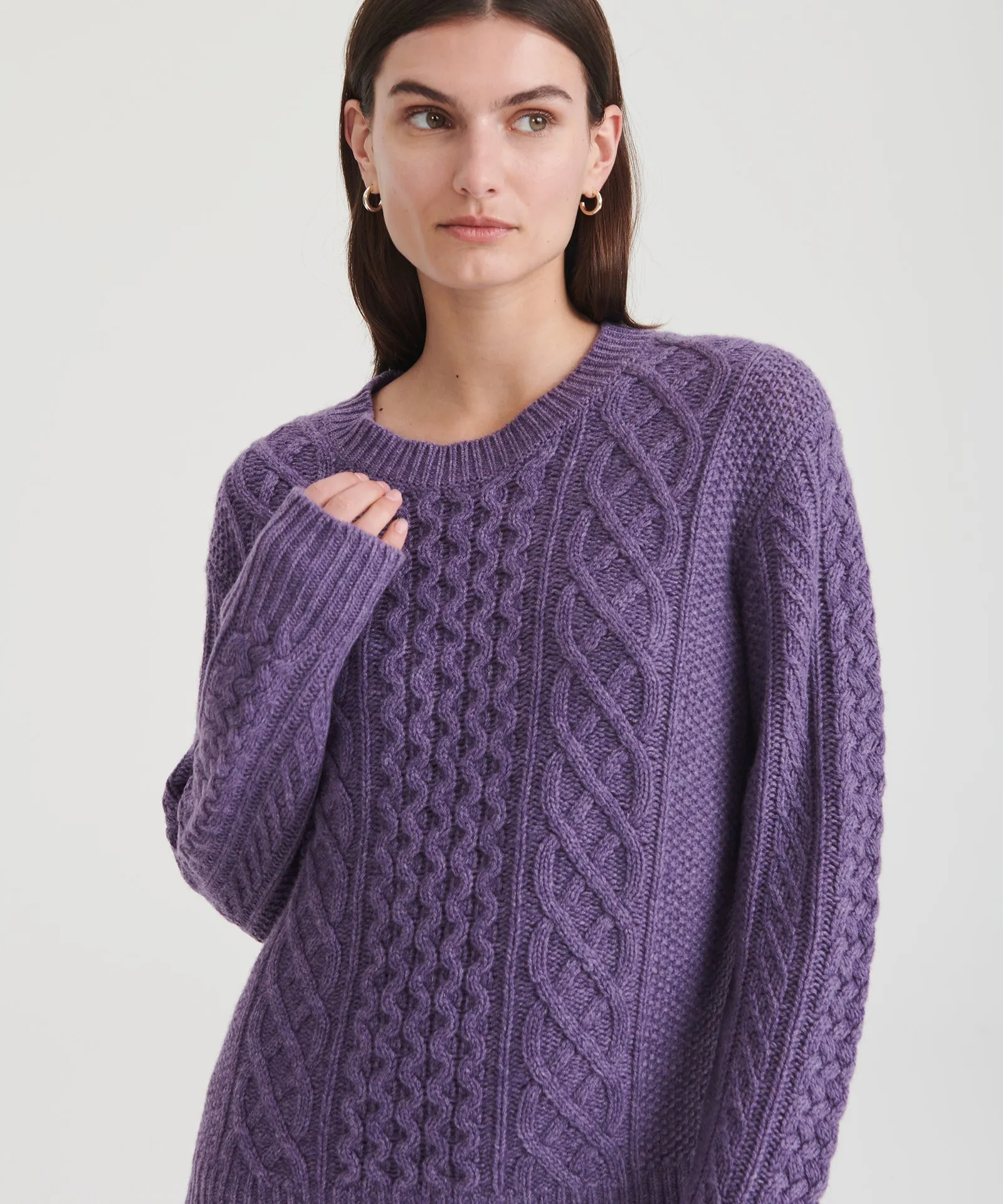 Super Luxe Cashmere Cable Crewneck Sweater