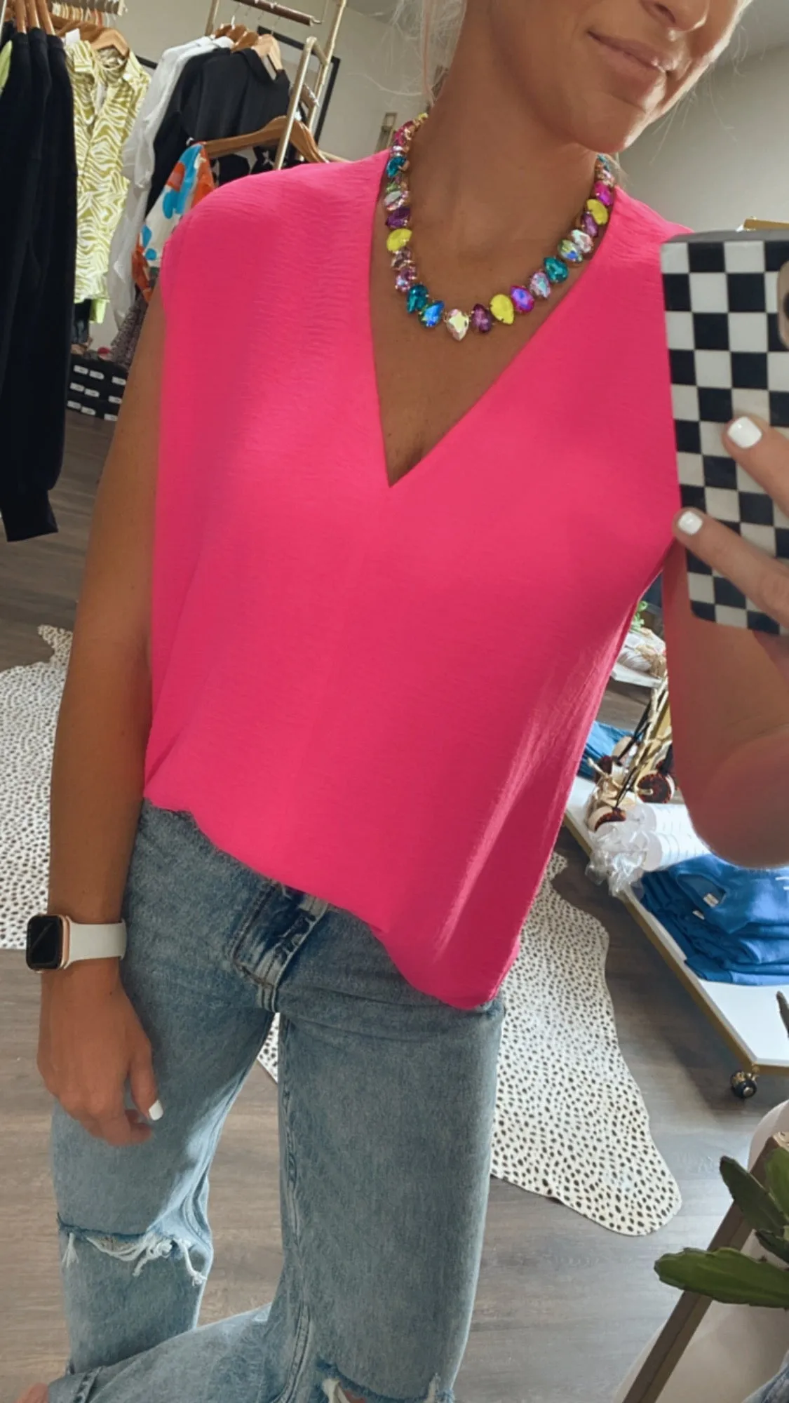 The Brooks Top in Hot Pink