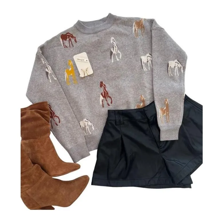 THML Equestrian Horse Knit Sweater