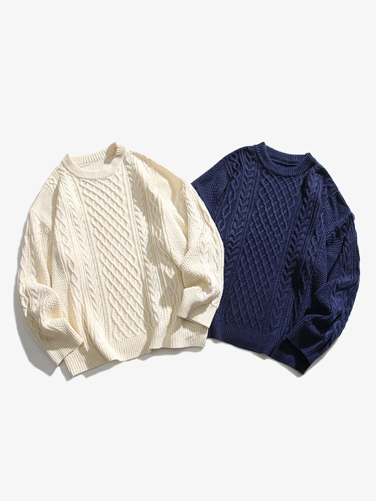 Twist Crew Neck Knitted Sweater