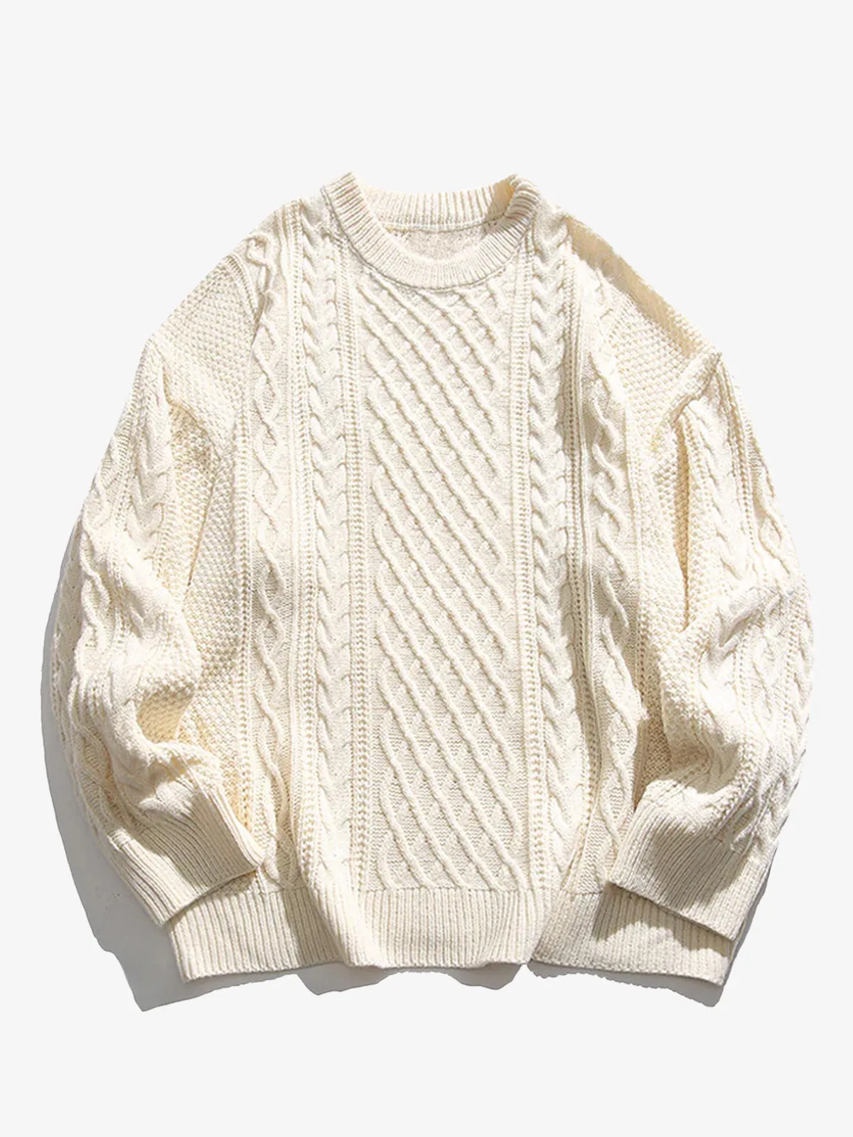 Twist Crew Neck Knitted Sweater