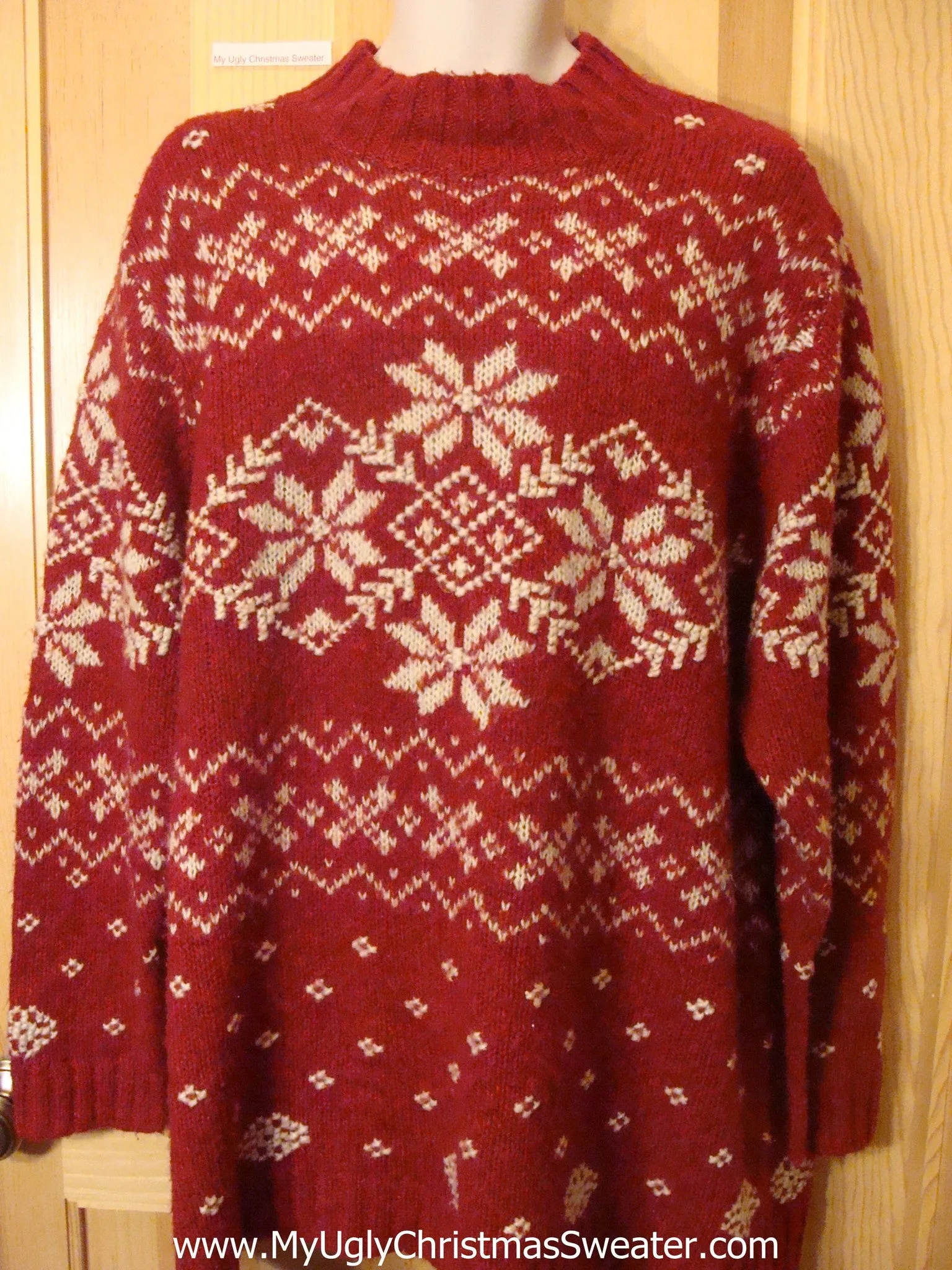 Ugly Red Christmas Sweater Nordic Wms Mens XXXL